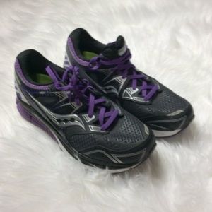 Saucony Black Purple gray sneakers Size 9.5